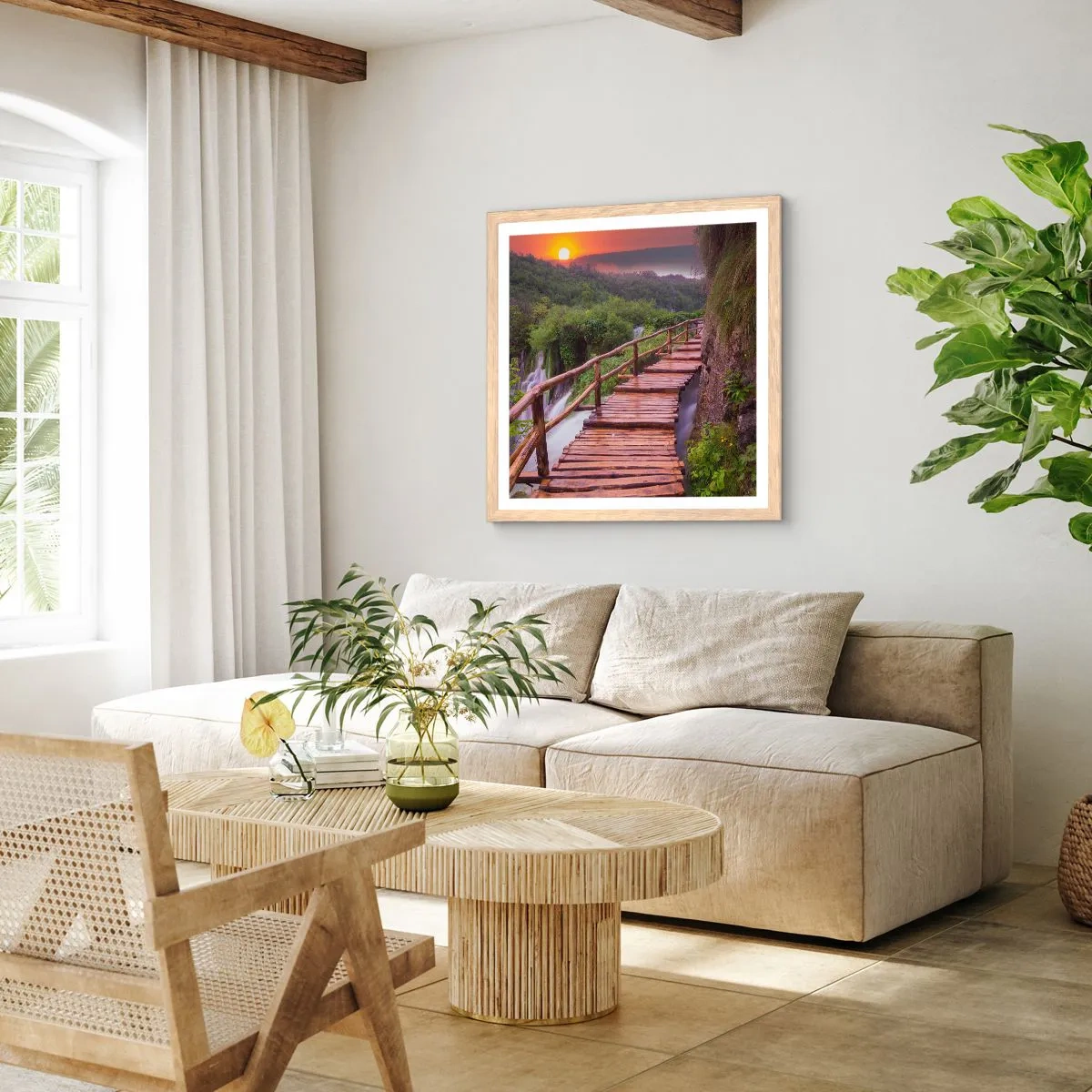 Póster en marco roble claro - Una belleza inimaginable - 40x40 cm