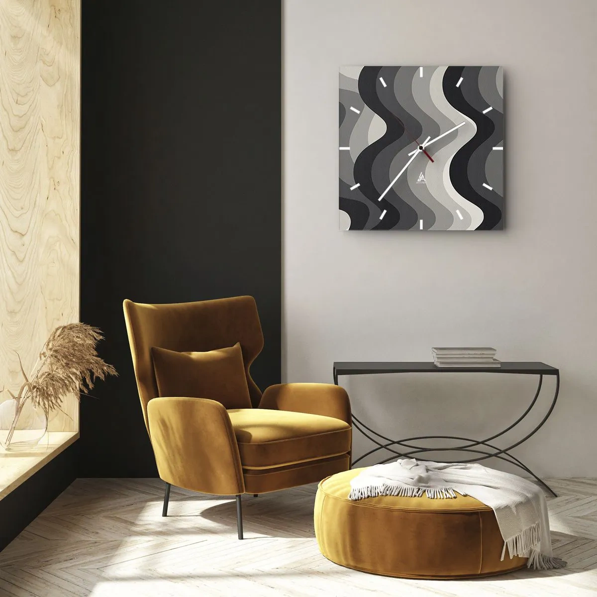 Reloj de pared - Reloj de vidrio - Ola tras ola - 40x40 cm