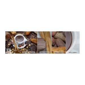 Muestra de fotomural Premium Sand - Chocolate de ensueño - Gastronomía, Chocolate, Café - 100x30 cm