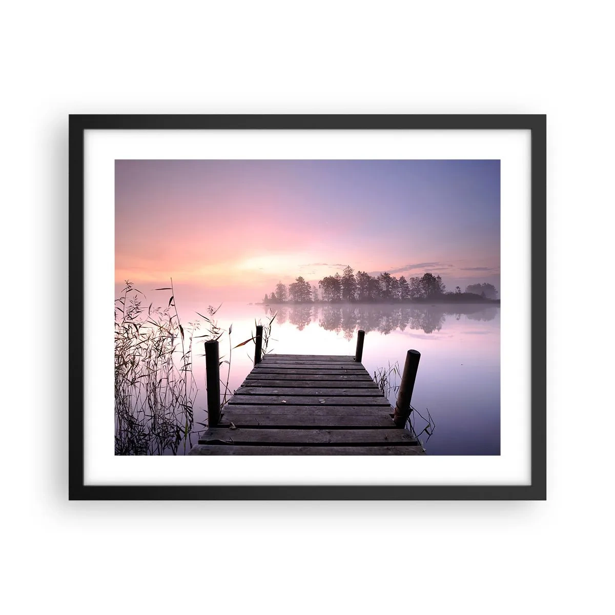 Póster en marco negro - De la niebla lila... - 50x40 cm