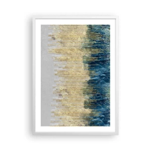 Póster en marco blanco - Frontera de líneas doradas - 50x70 cm