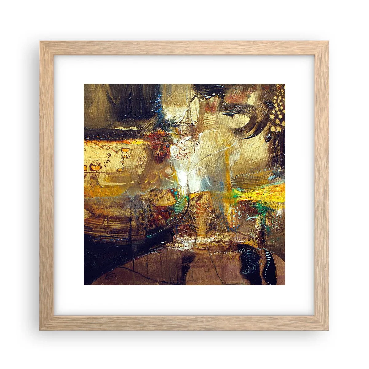 Póster en marco roble claro - Frío, templado, caliente - 30x30 cm