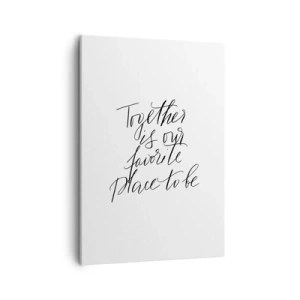 Cuadro sobre lienzo - Impresión de Imagen - Inscripción tipográfica en un estilo elegante sobre un fondo blanco. - 50x70cm - ¿Tú también lo sientes? - Decoración de pared moderna para salón y dormitorio ARTTOR