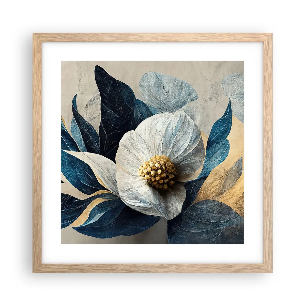 Póster en marco roble claro - Con un corazón de oro - 40x40 cm