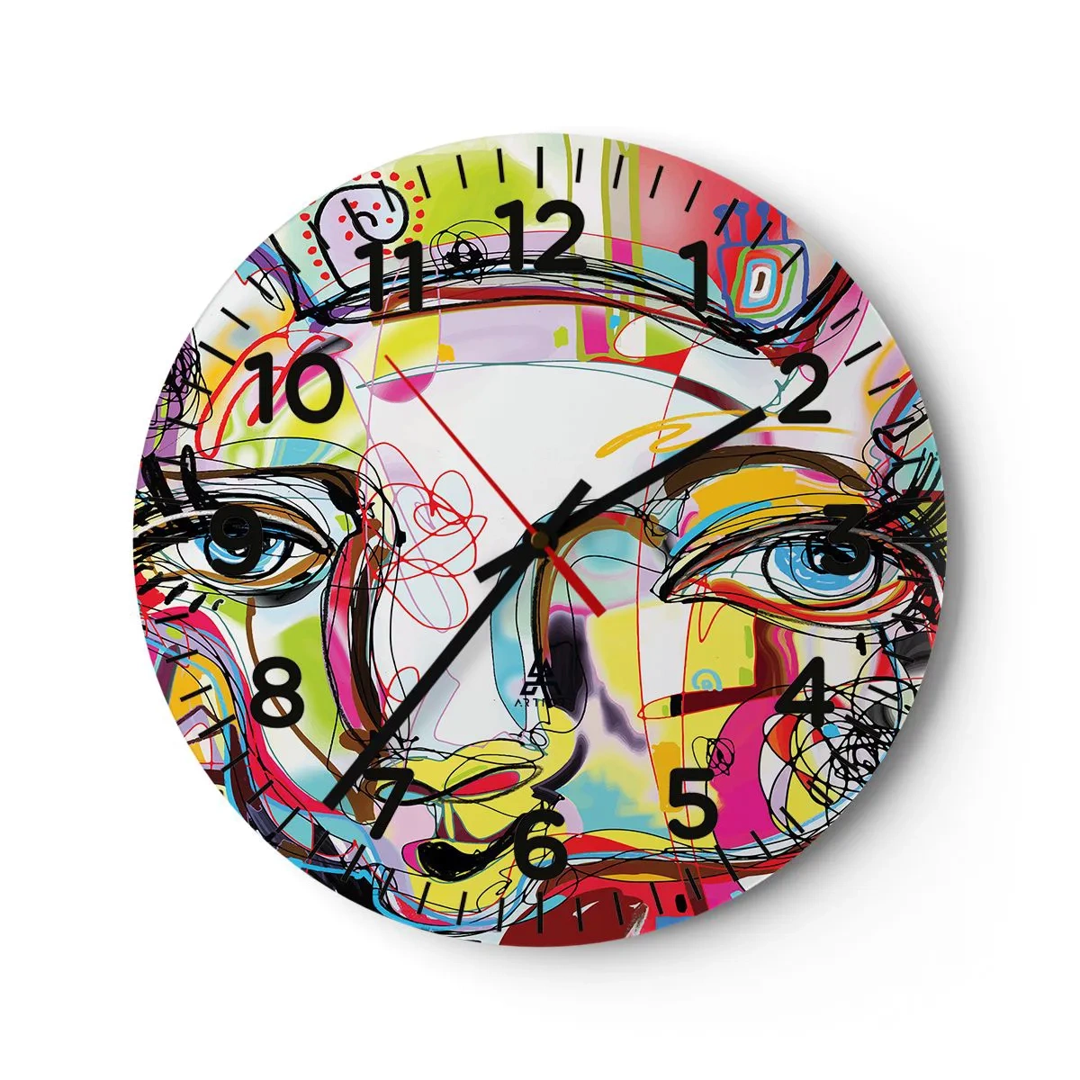 Reloj de pared - Reloj de vidrio - La riqueza de un gato - 40x40 cm