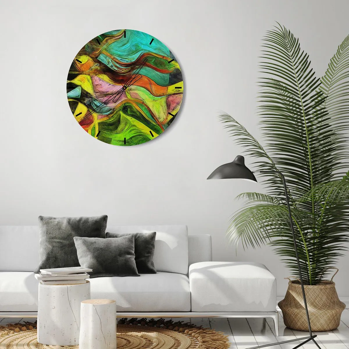 Reloj de pared - Reloj de vidrio - El movimiento es la vida - 40x40 cm