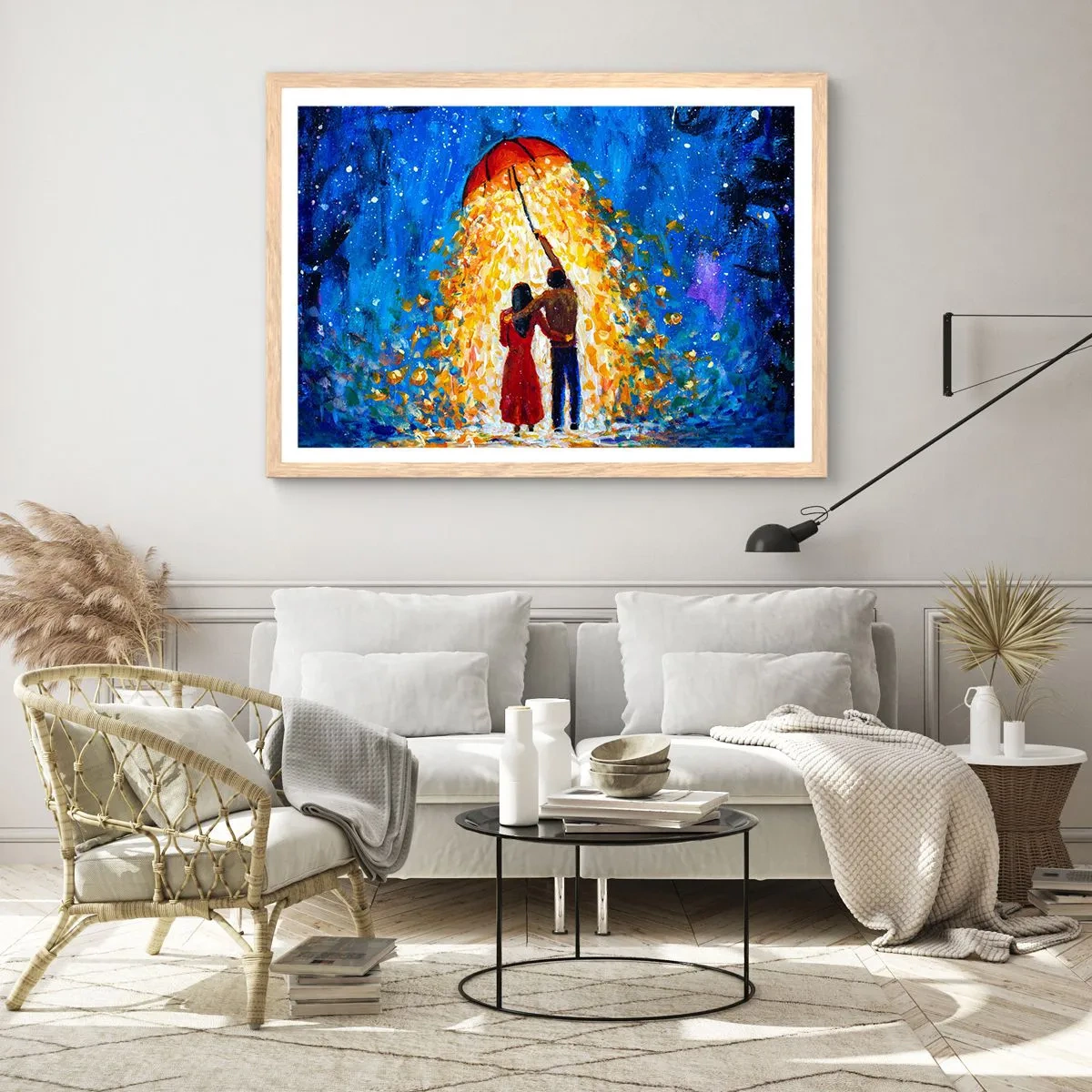 Póster en marco roble claro - La magia de una tarde lluviosa - 50x40 cm