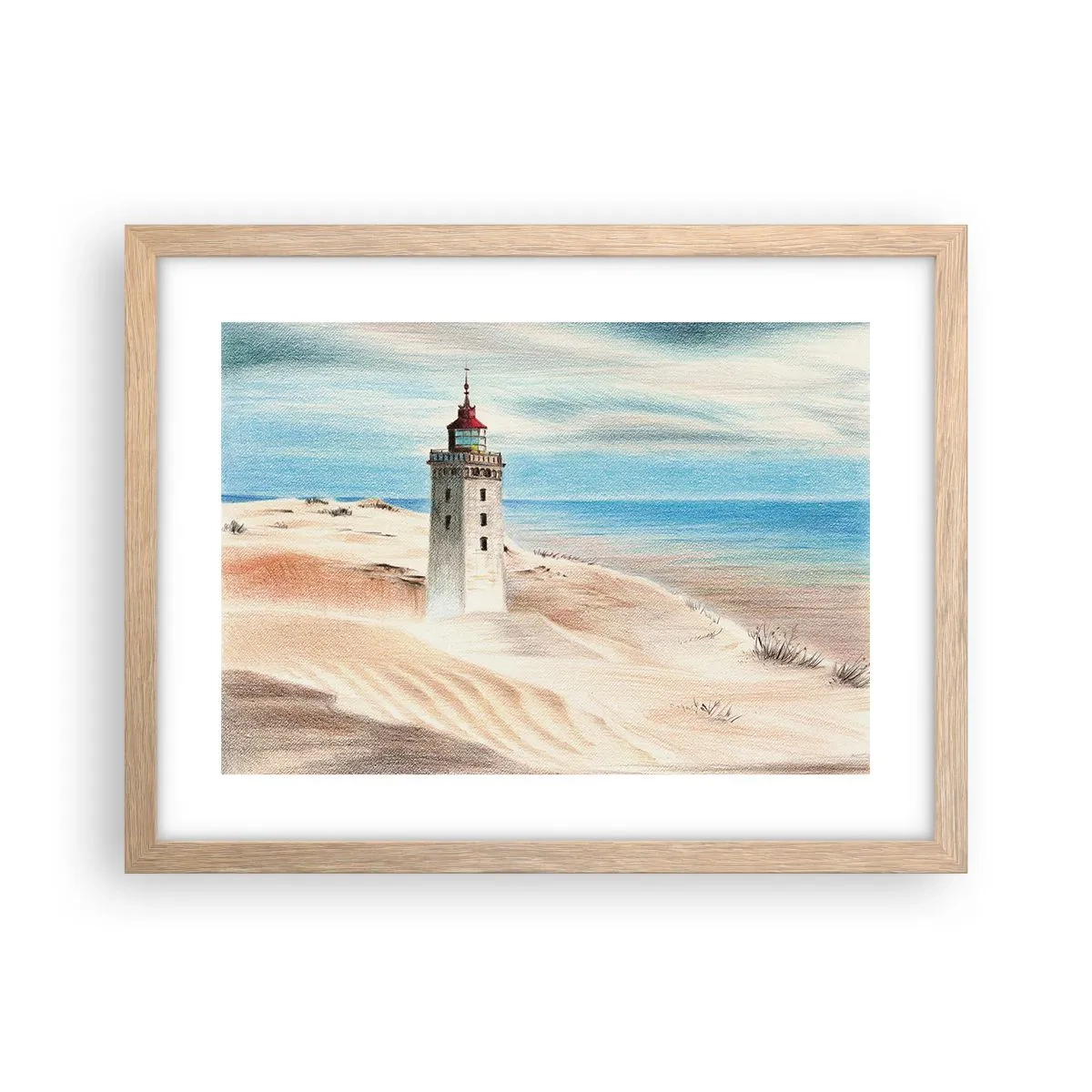 Póster en marco roble claro - Siempre mirando al mar - 40x30 cm