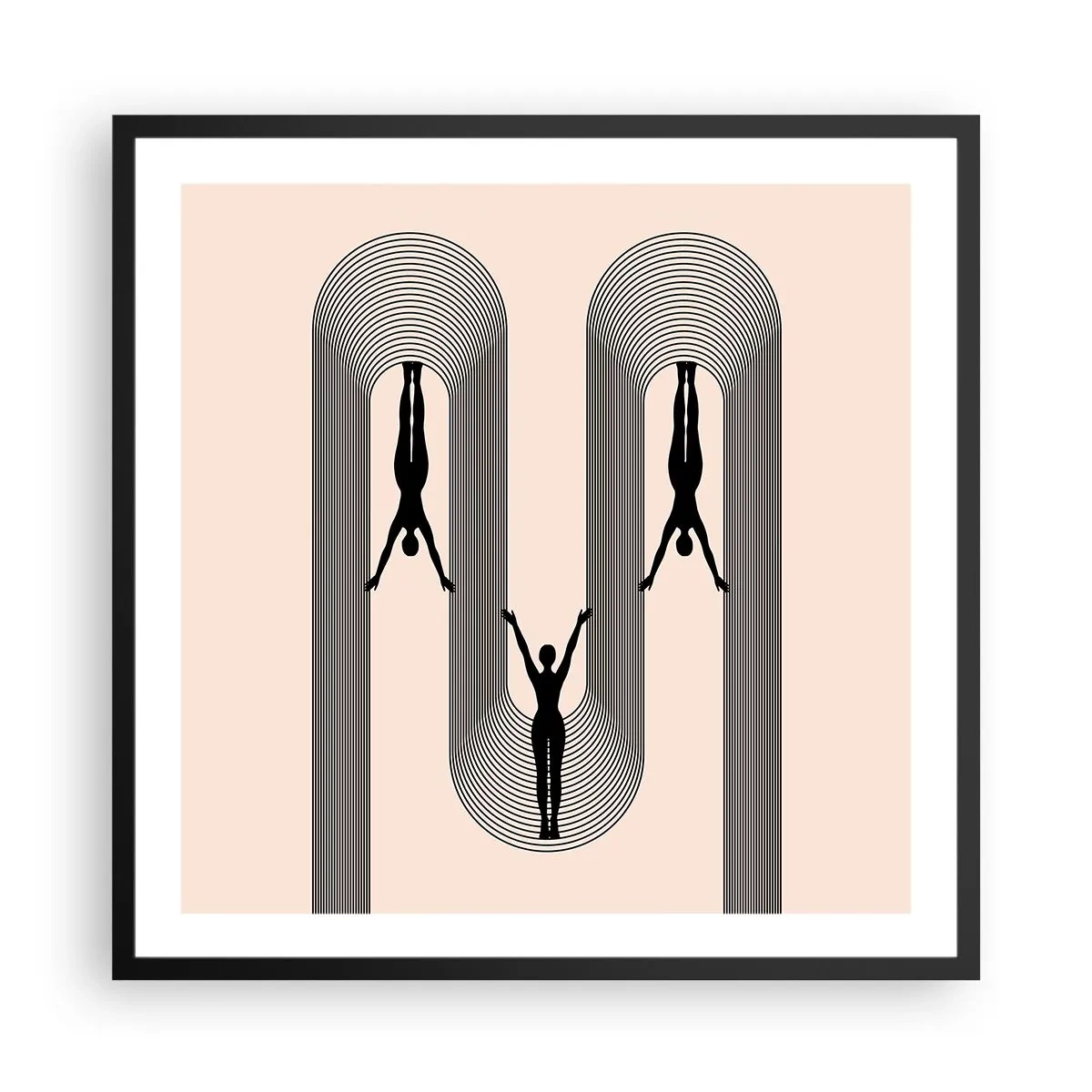 Póster en marco negro - Al revés, o no - 60x60 cm