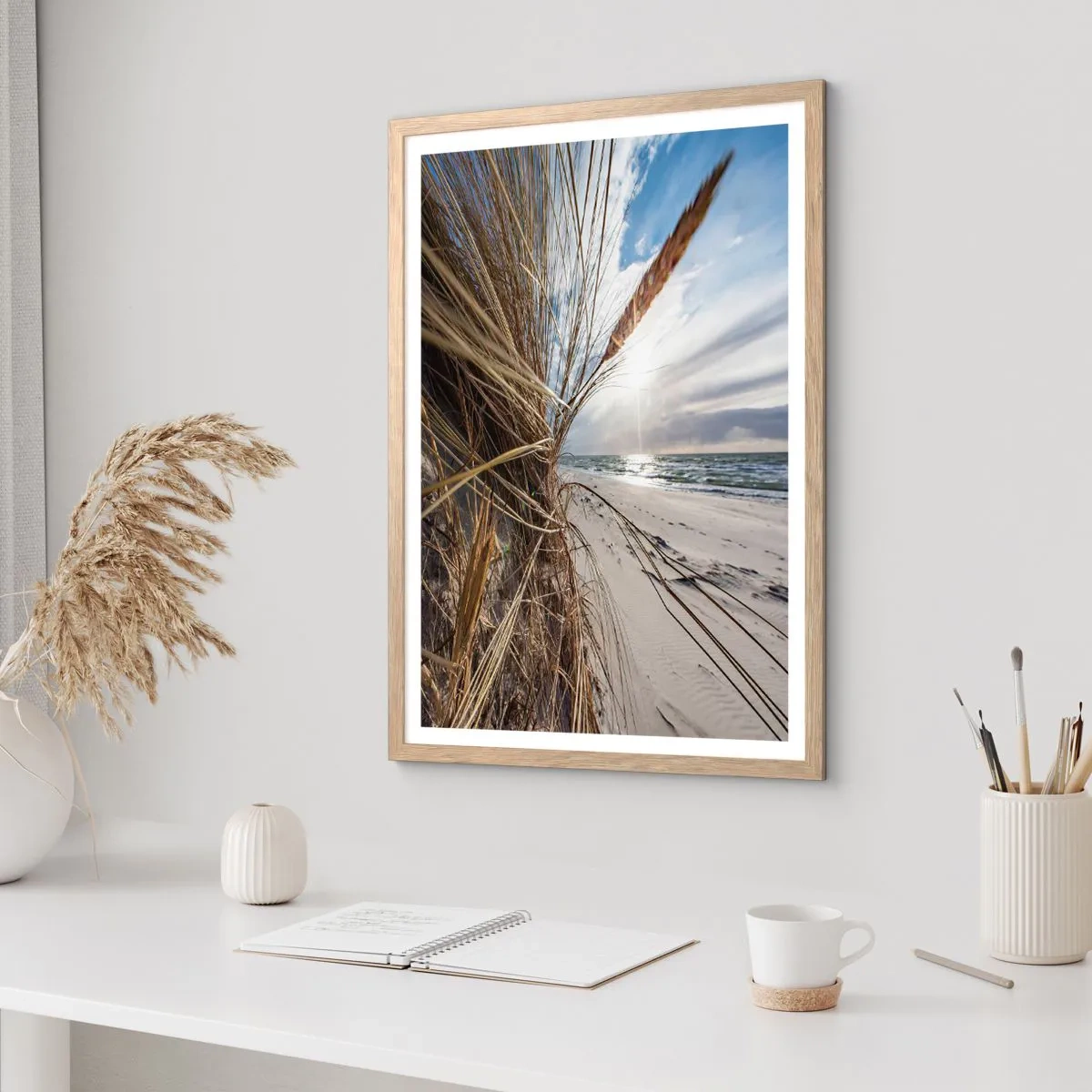 Póster en marco roble claro - Una reunión de los elementos - 30x40 cm