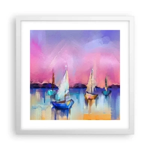 Póster en marco blanco - Dirección alta mar - 40x40 cm