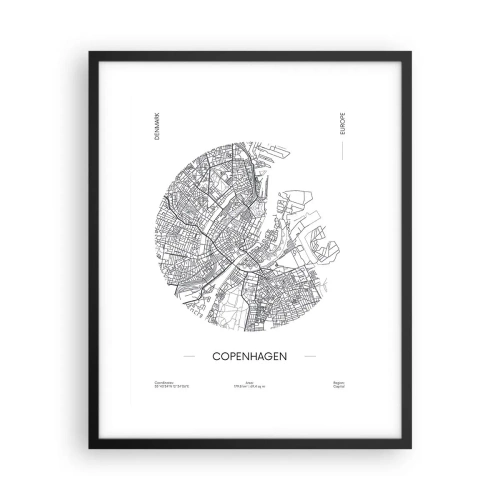 Póster en marco negro - Anatomía de Copenhague - 40x50 cm