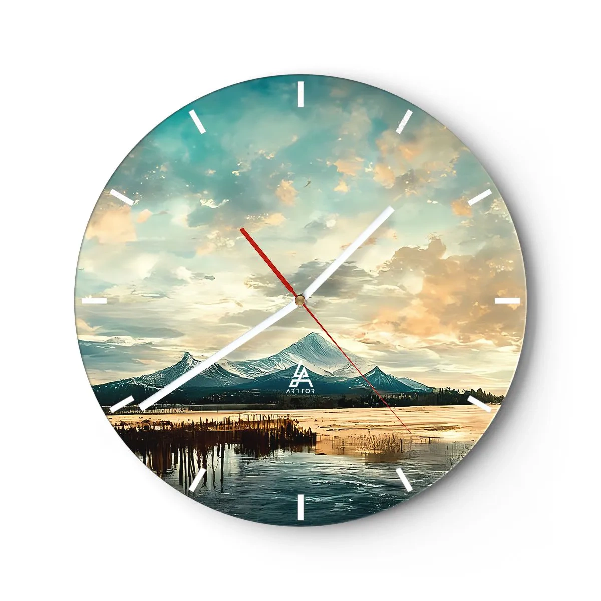 Reloj de pared - Reloj de vidrio - Bajo la protección del cielo - 40x40 cm