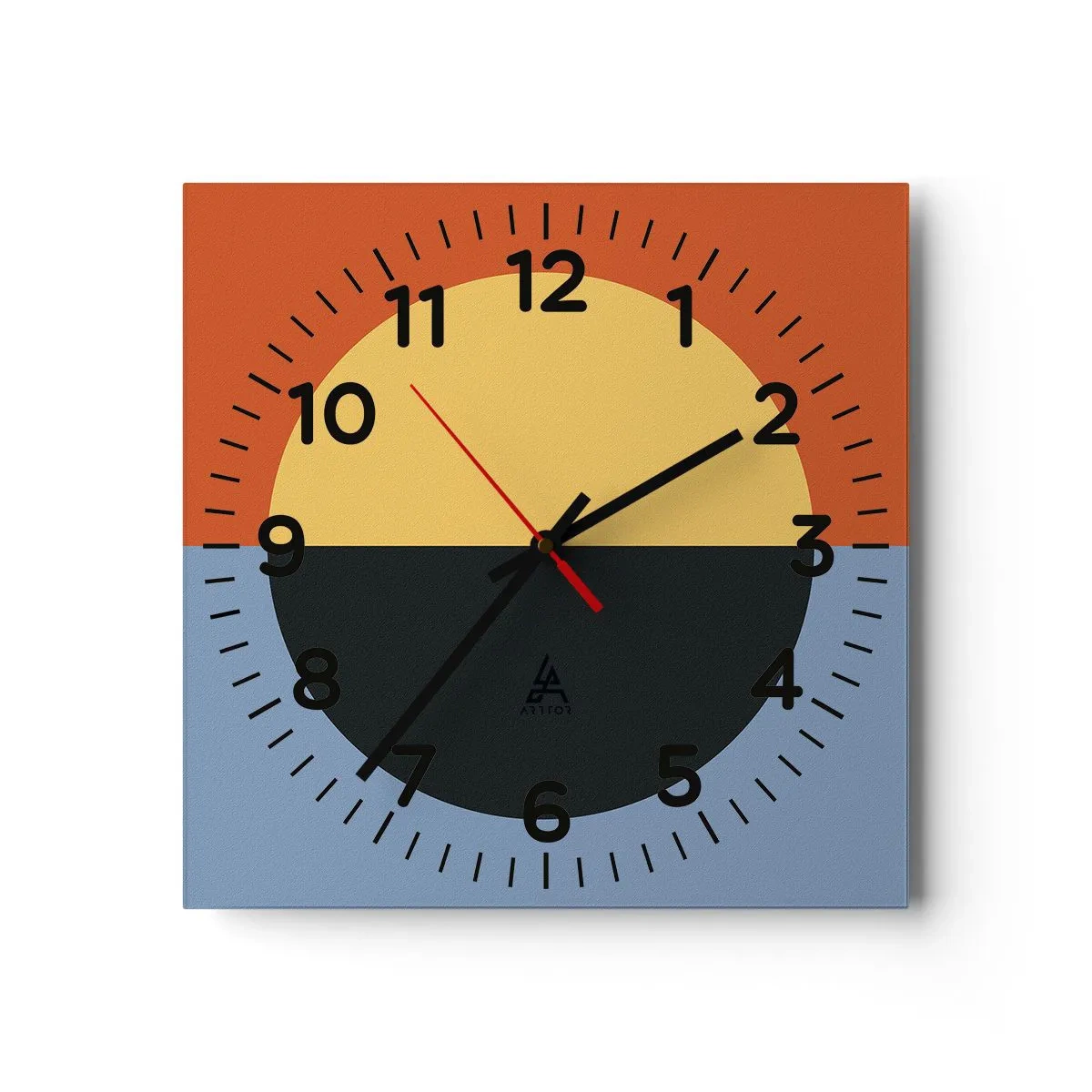 Reloj de pared - Reloj de vidrio - Una composición de calidez y frescura - 30x30 cm