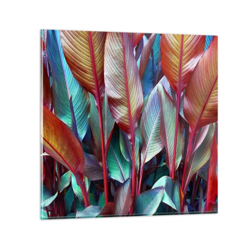 Cuadro sobre vidrio - Impresiones sobre Vidrio - Un matorral de colores - 50x50 cm