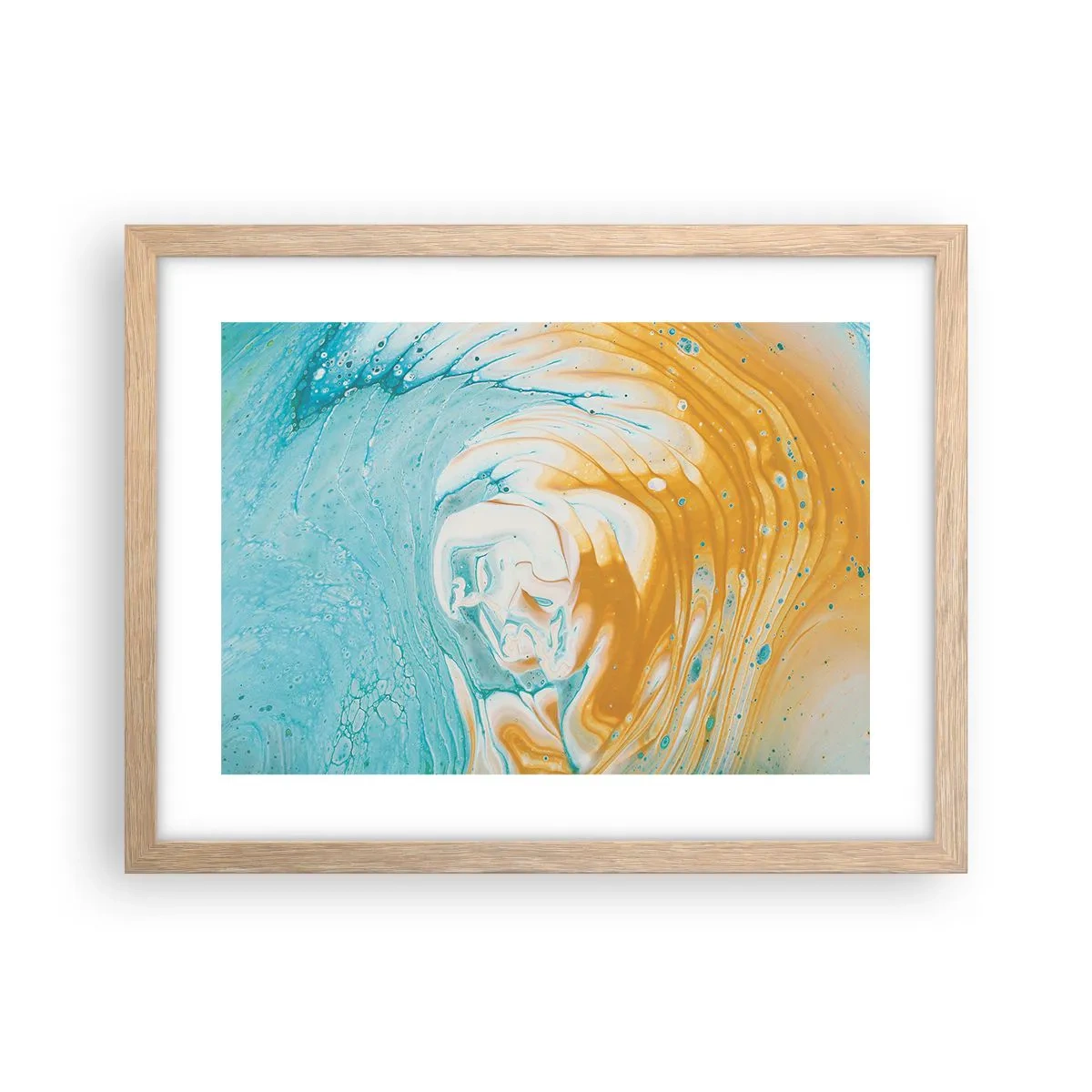 Póster en marco roble claro - Remolino pastel - 40x30 cm