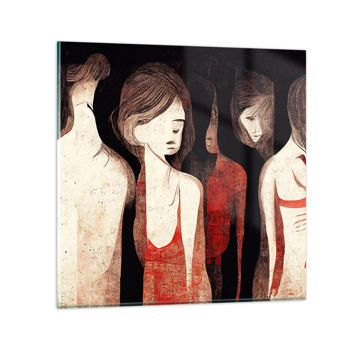 Cuadro sobre vidrio - Impresiones sobre Vidrio - Madonnas de la oscuridad - 60x60 cm