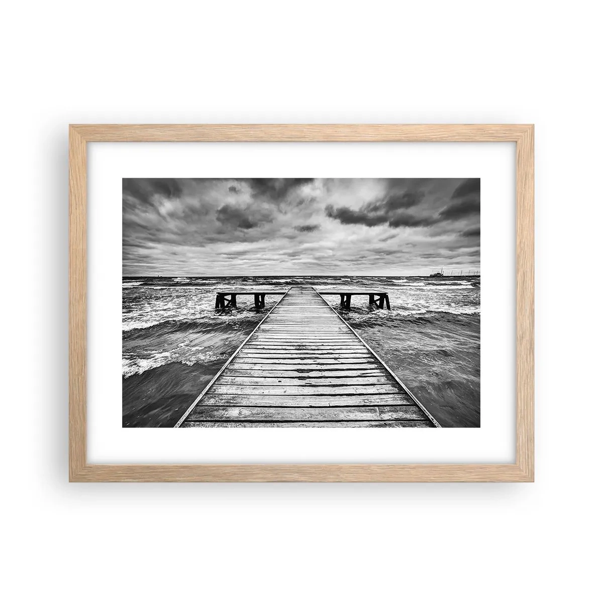 Póster en marco roble claro - Estoy esperando que sople el viento... - 40x30 cm