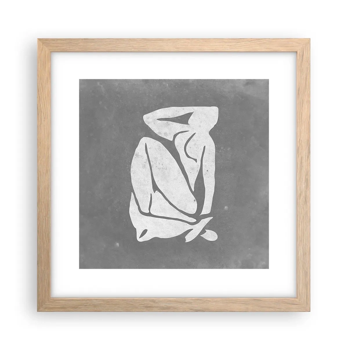 Póster en marco roble claro - En sus pensamientos - 30x30 cm