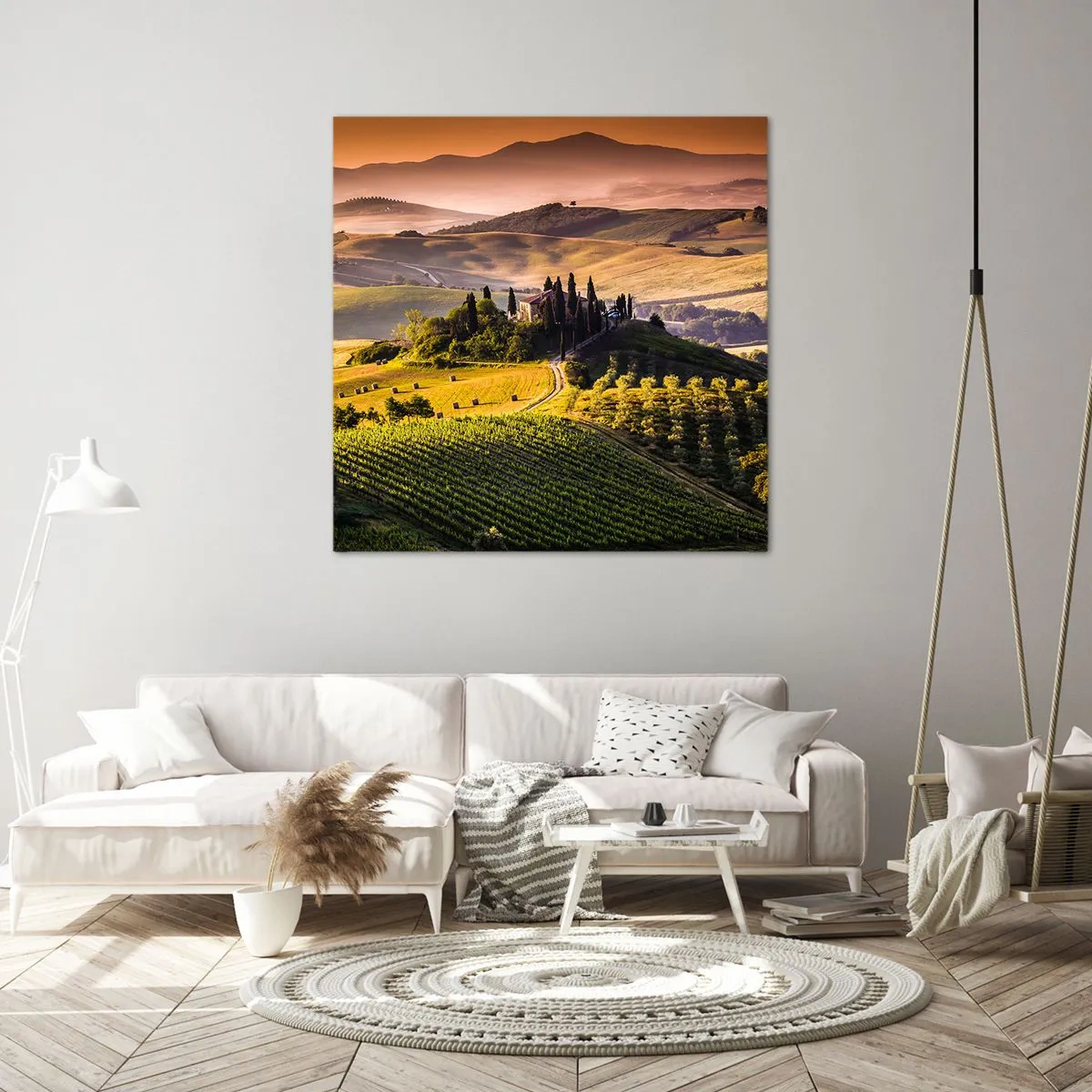 Cuadro sobre lienzo - Impresión de Imagen - Paisaje toscano - 60x60 cm