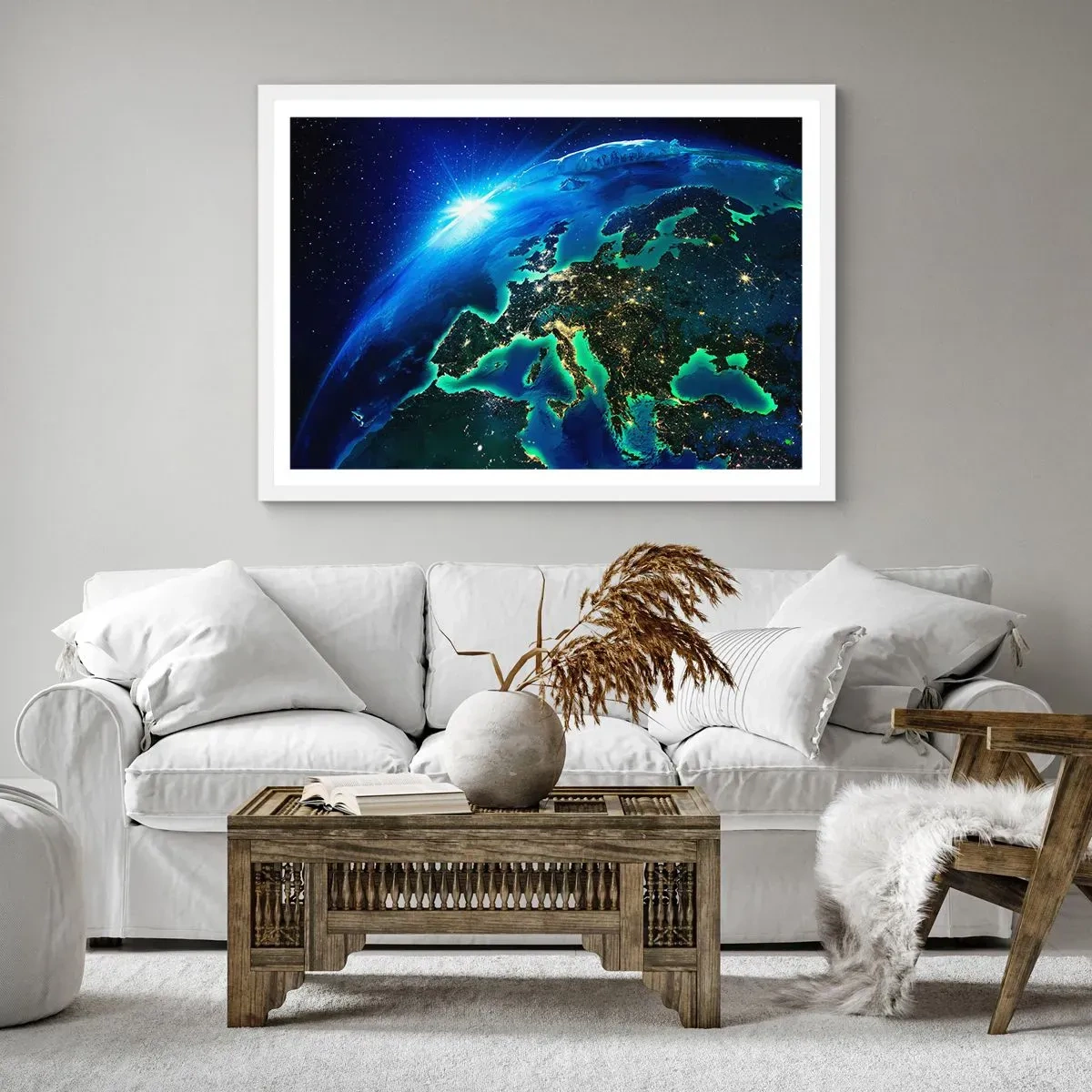 Póster en marco blanco - Una Europa resplandeciente - 100x70 cm