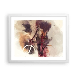 Póster en marco blanco - En las formas de mármol un alma ciclista - 50x40 cm