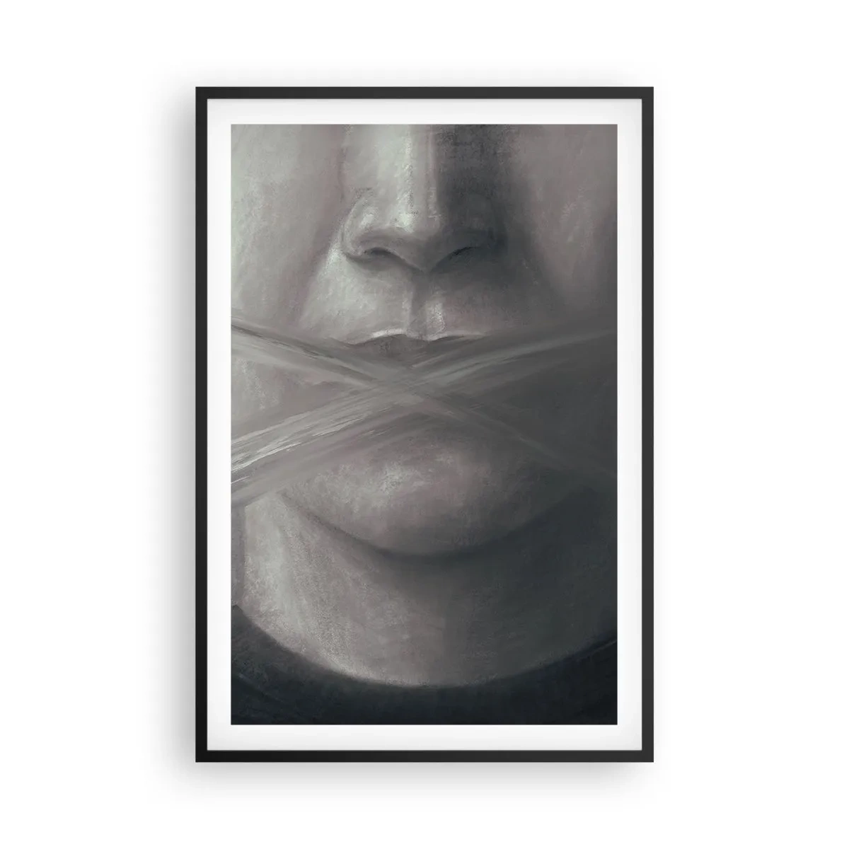 Póster en marco negro - Ni una palabra - 61x91 cm