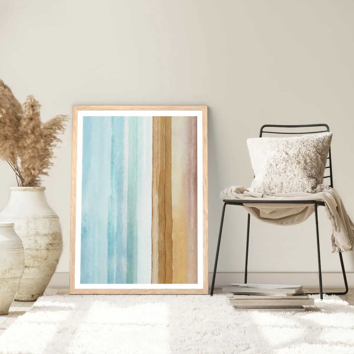 Póster en marco roble claro - Serenidad - 70x100 cm