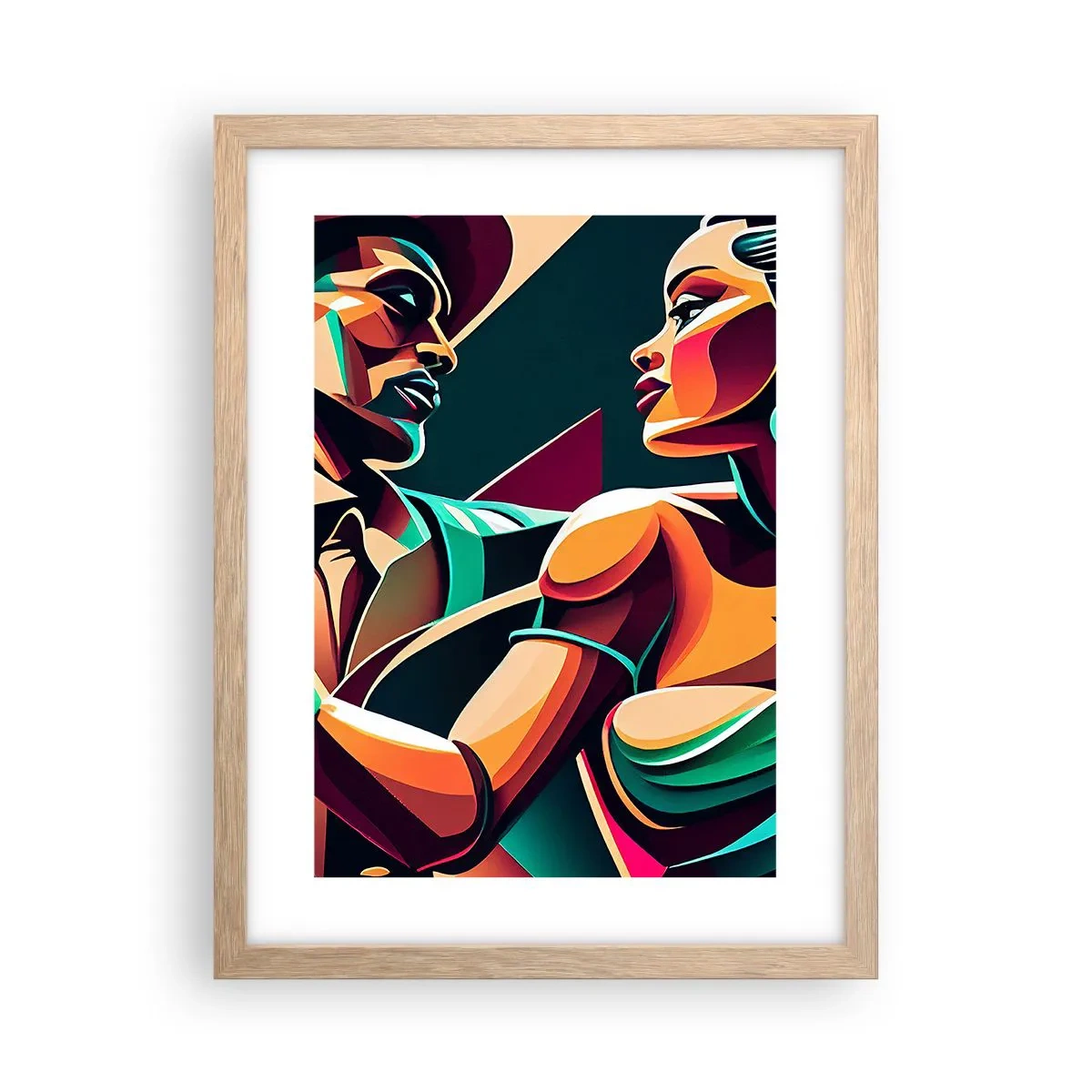 Póster en marco roble claro - Al ritmo del corazón - 30x40 cm