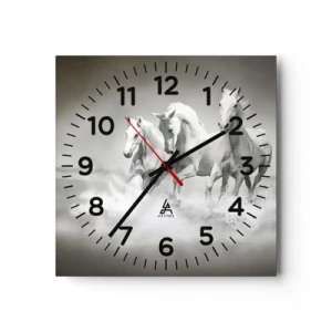 Reloj de pared - Reloj de vidrio - Locura blanca - 40x40 cm