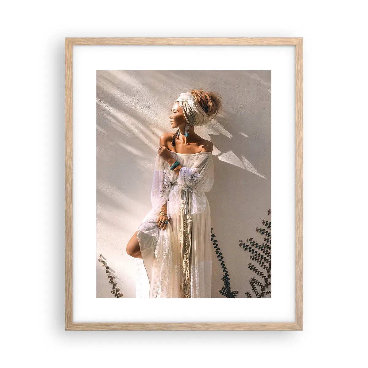 Póster en marco roble claro - El sol y la joven - 40x50 cm
