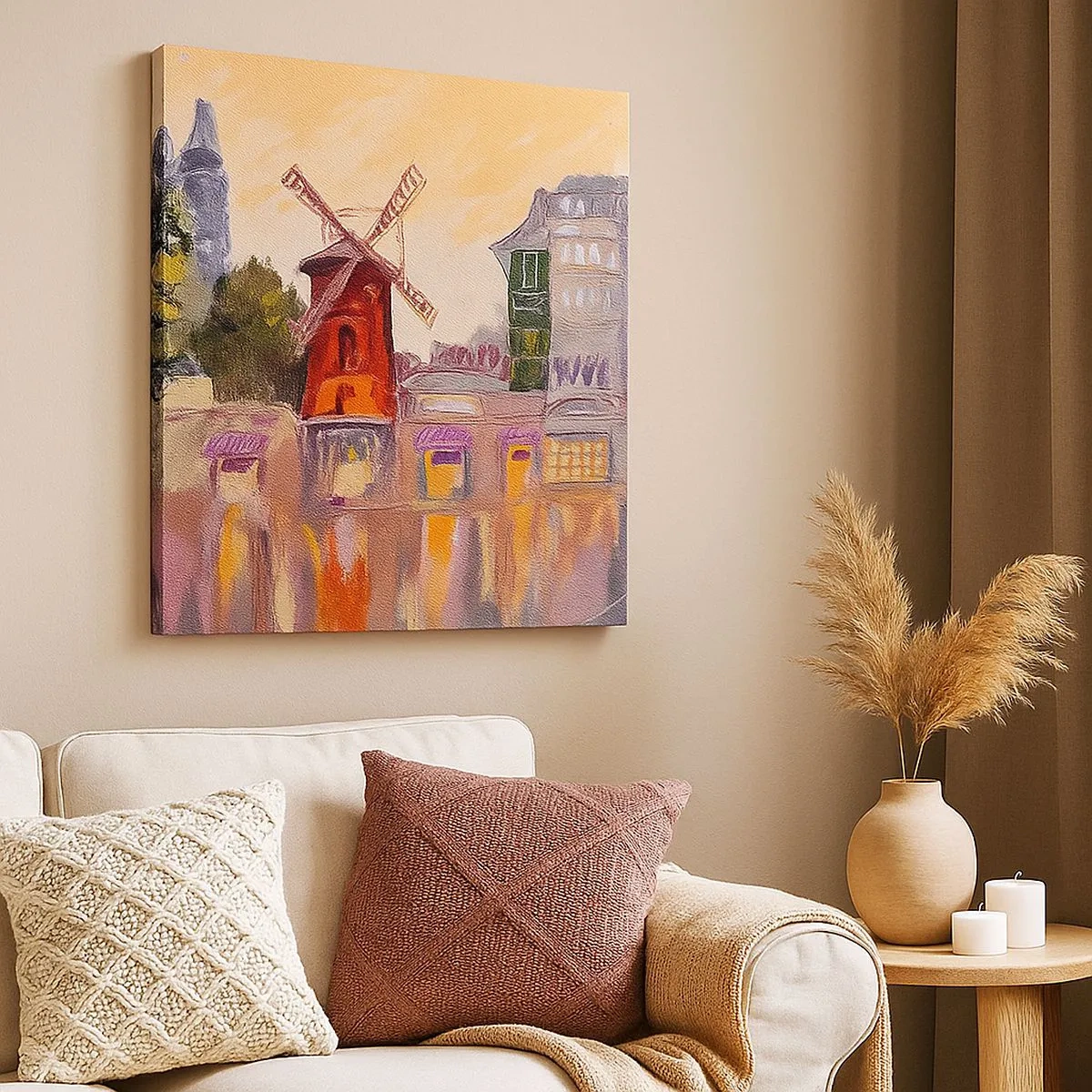 Cuadro sobre lienzo - Impresión de Imagen - Iconos parisinos - Moulin Rouge - 30x30 cm