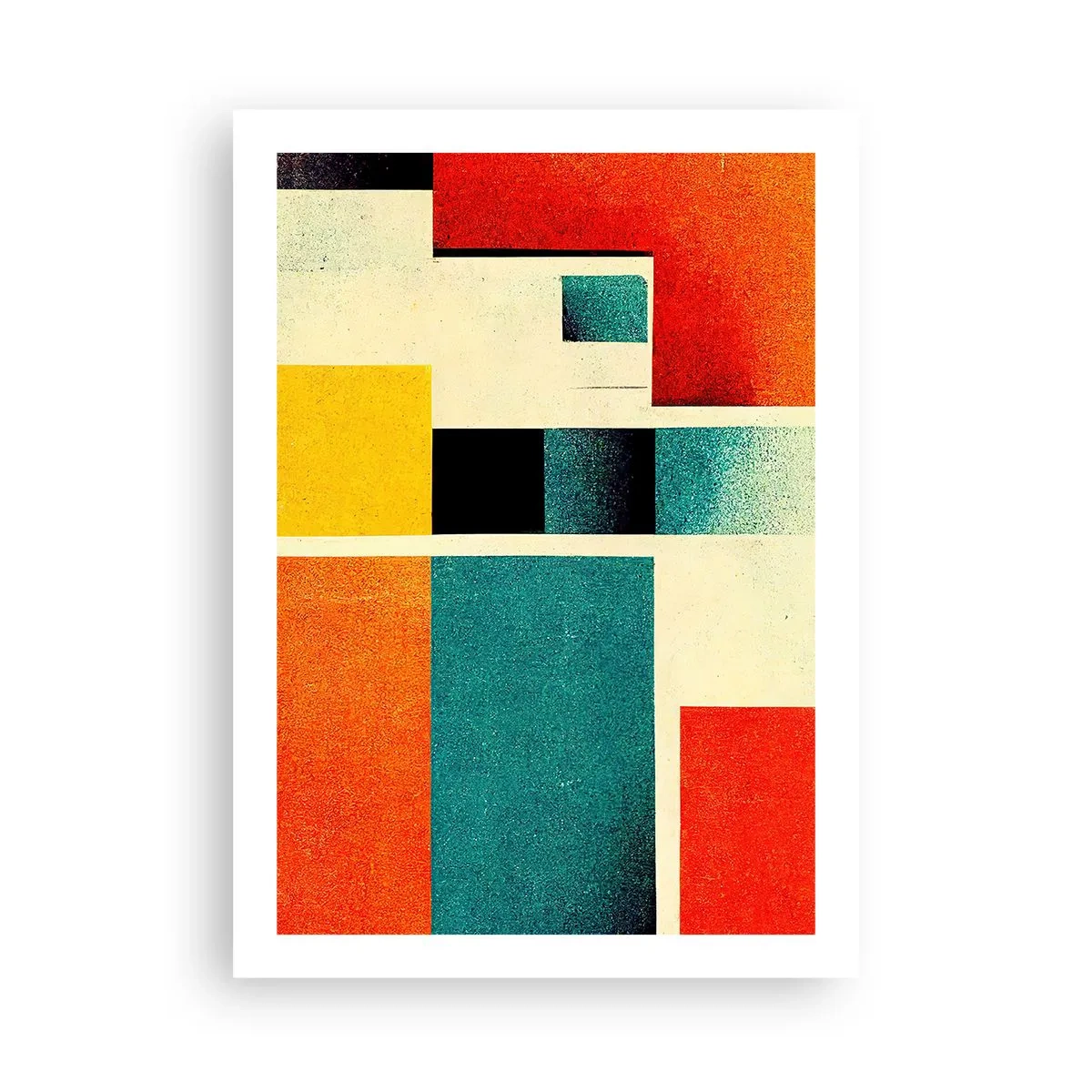 Póster - Abstracción geométrica en el estilo modernista - 50x70cm - Abstracción geométrica - buena energía - Decoración de pared moderna para salón y dormitorio ARTTOR