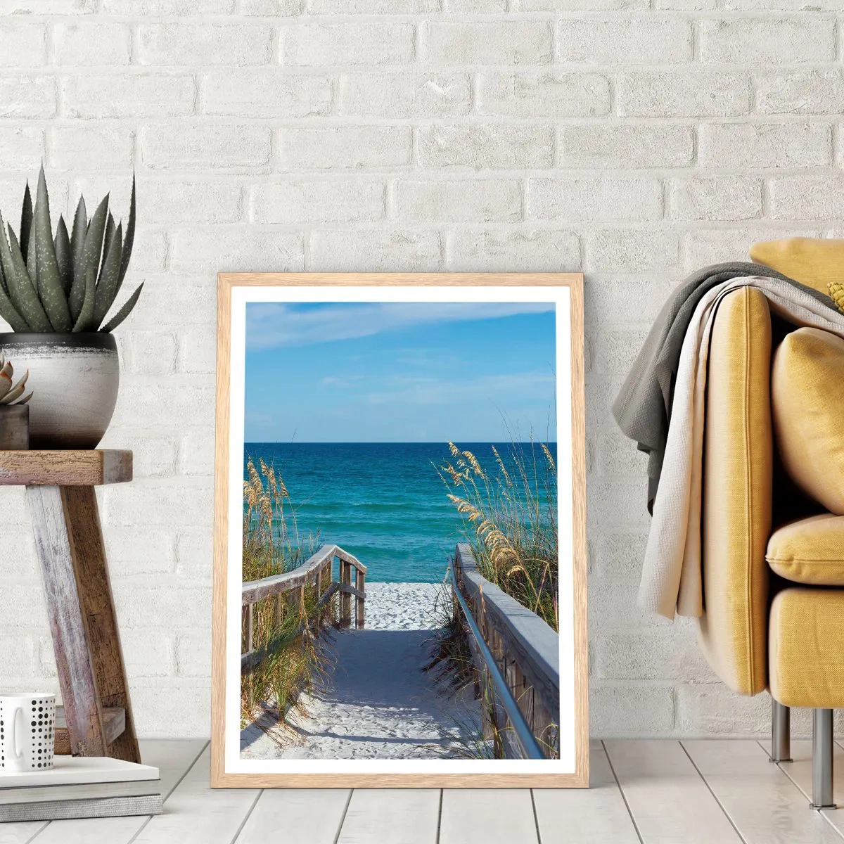 Póster en marco roble claro - En el sol, en el viento - 70x100 cm