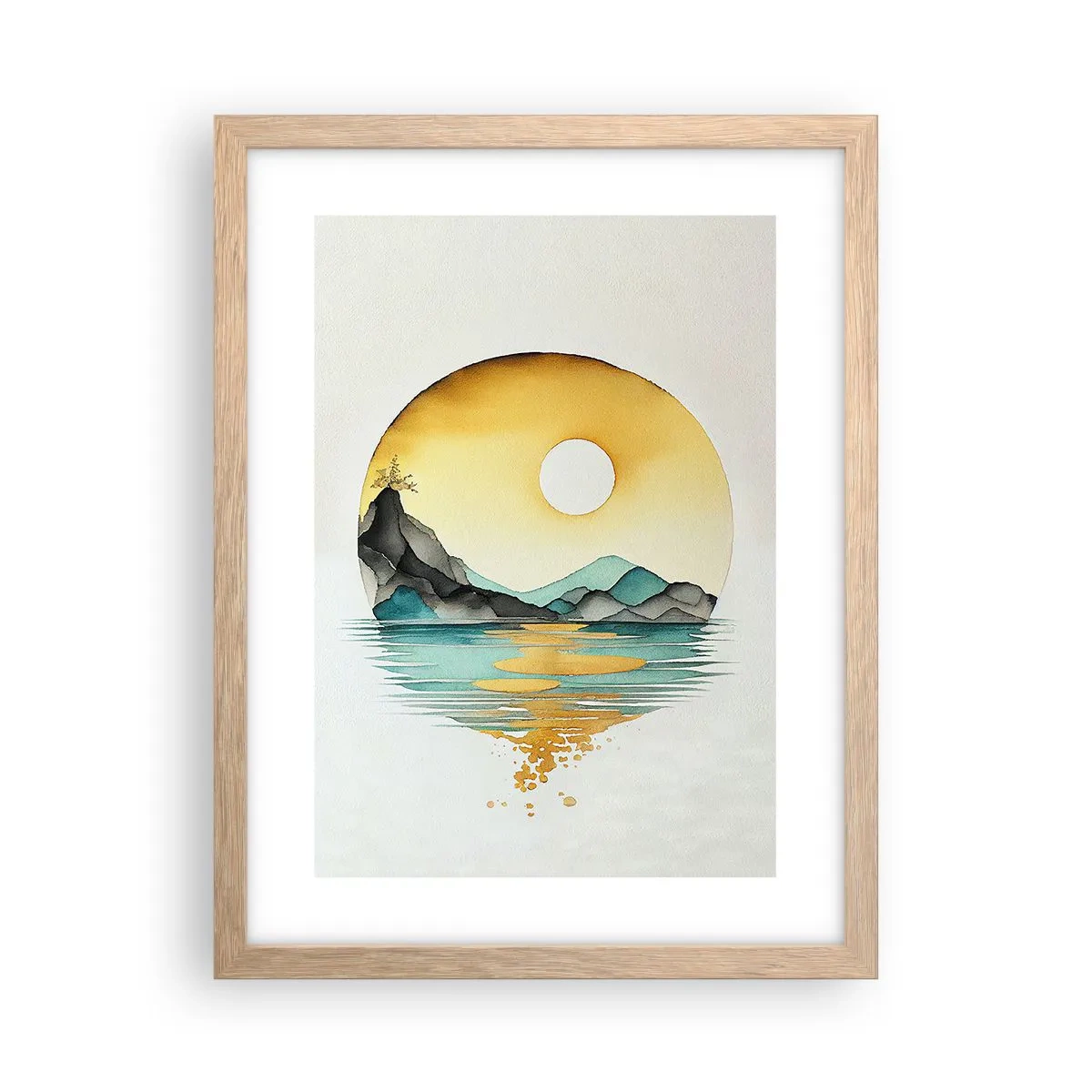 Póster en marco roble claro - En un círculo de belleza - 30x40 cm