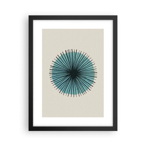 Póster en marco negro - Radiante en azul - 30x40 cm