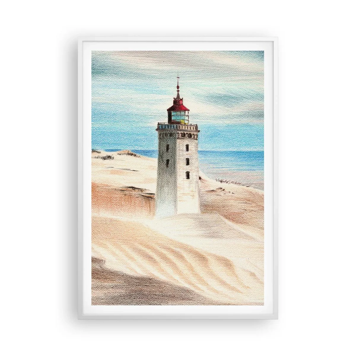 Póster en marco blanco - Siempre mirando al mar - 70x100 cm