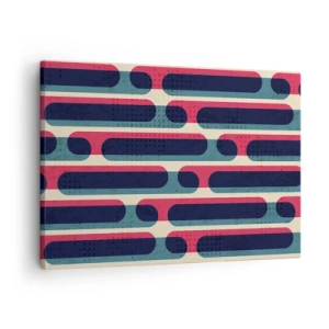 Cuadro sobre lienzo - Impresión de Imagen - Patrón geométrico retro con colores pastel. - 70x50cm - Profundidad y relieve - Decoración de pared moderna para salón y dormitorio ARTTOR