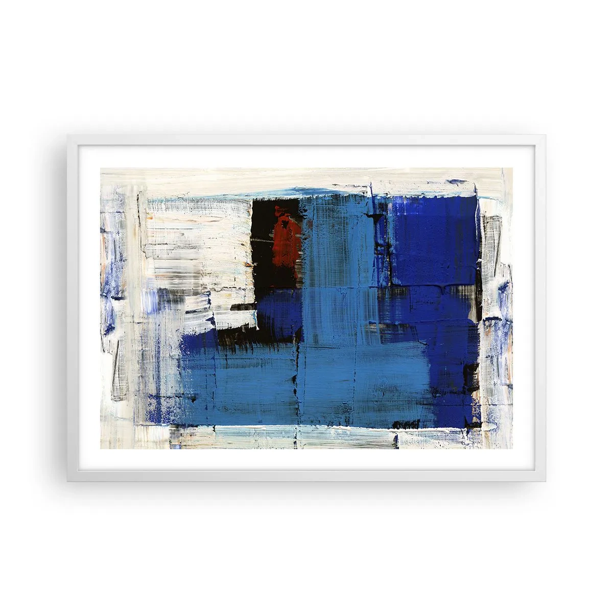 Póster en marco blanco - El secreto del azul - 70x50 cm
