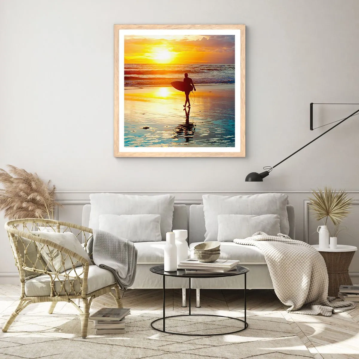 Póster en marco roble claro - El regreso del guerrero - 30x30 cm