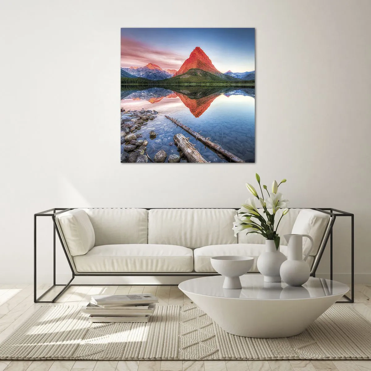 Cuadro sobre vidrio - Impresiones sobre Vidrio - Cálido y frío - 50x50 cm