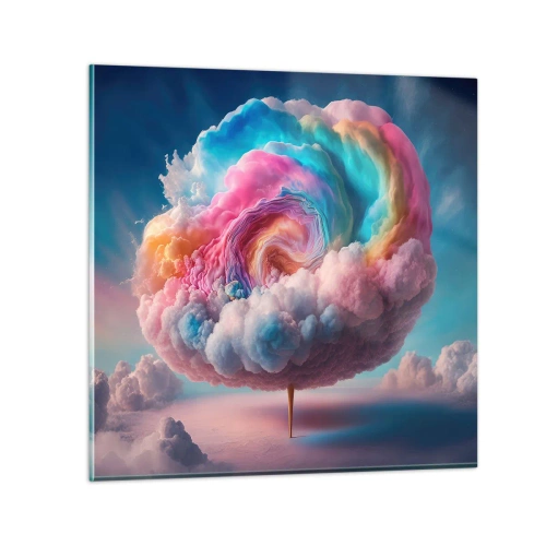 Cuadro sobre vidrio - Impresiones sobre Vidrio - El sueño de un parque de atracciones - 30x30 cm