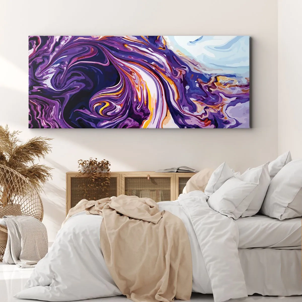 Cuadro sobre lienzo - Impresión de Imagen - Una curva en el violeta - 90x30 cm