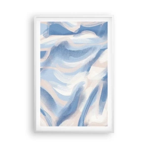 Póster en marco blanco - Ondas azules - 61x91 cm