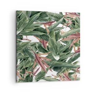 Cuadro sobre lienzo - Impresión de Imagen - Naturaleza esmeralda y lila - 60x60 cm