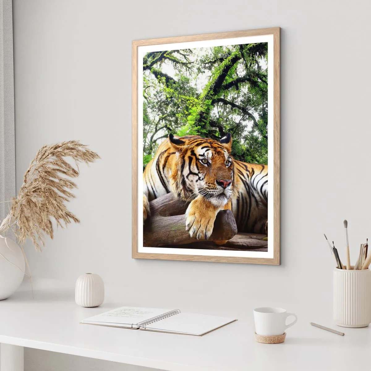 Póster en marco roble claro - Atentamente - 30x40 cm