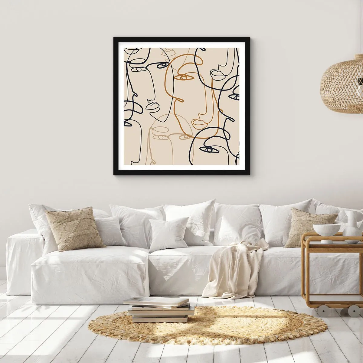 Póster en marco negro - Retrato multiplicado - 50x50 cm