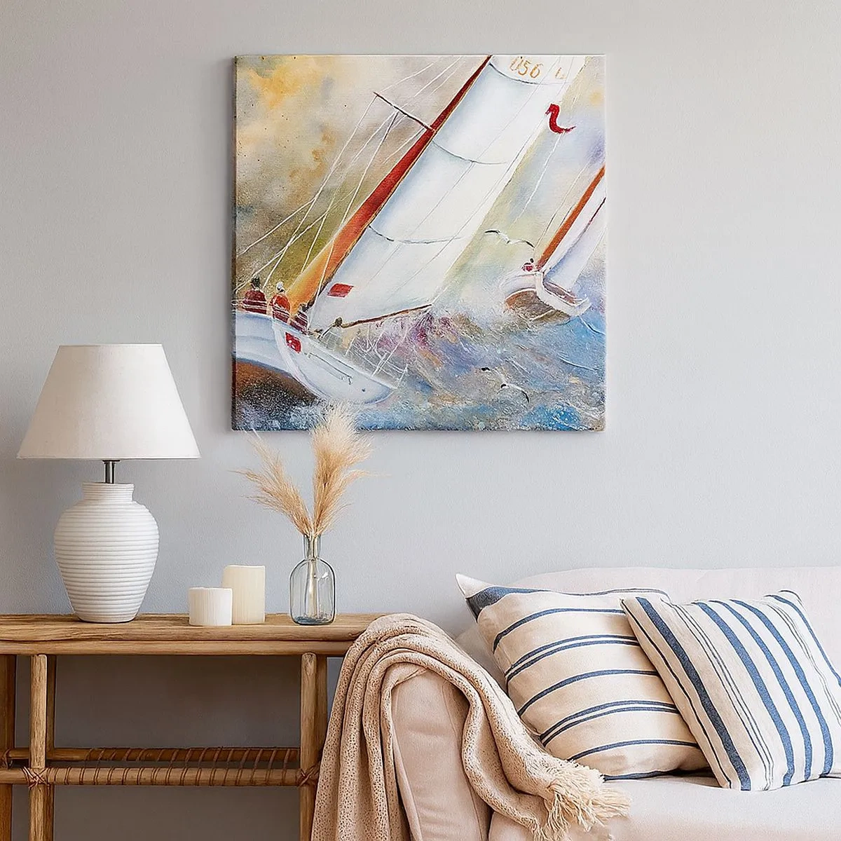 Cuadro sobre lienzo - Impresión de Imagen - Surcando las olas - 30x30 cm