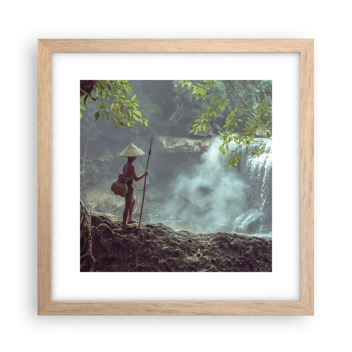 Póster en marco roble claro - Amistad con la naturaleza - 30x30 cm