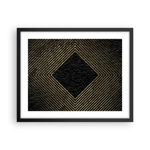 Póster en marco negro - Geometría al estilo glamour - 50x40 cm